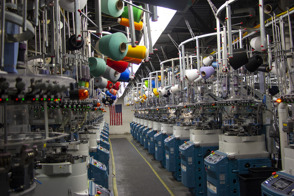 custom sock manufacturing knitting lane with knitting machines 