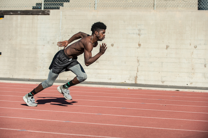 athlete with athletic socks 